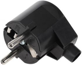 Wtyczka kÄtowa z uziemieniem unischuko czarna WT-20-2