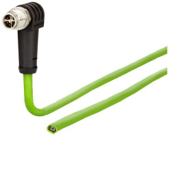 Metz Connect 142M2XC0010 Network cable M12 CAT 6A Green PUR 1.00m Halogen-free