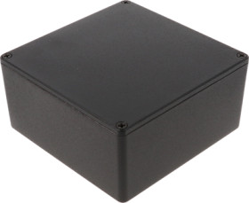 Aluminum die cast enclosure, (L x W x H) 120 x 120 x 59 mm, black (RAL 9005), IP54, 1590UBK