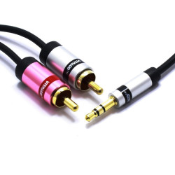 Kabel Jack 3,5 - 2xRCA 1,5m Slim Vitalco