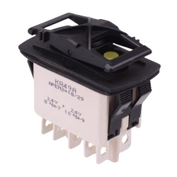 KR49CAKLLG On-Off-On Auto Rocker Switch Yellow 24V illuminated DPDT IP68