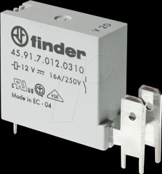 45.91.7.024.0310 Relay with blade terminals, 1 NO, 16 A, 24 V DC sensitive