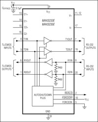 ±15kV ESD-Protected, 1µA, 250kbps, 3.3V/5V, Dual RS-232 Transceivers with Internal Capacitors