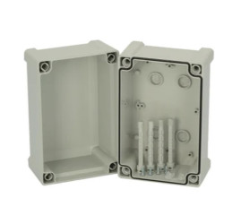 Obudowa ABS szerokość zew. 122 mm długość zew. 134 mm wys. zew. 187 mm Fibox IP65 Szary