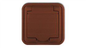 Liza Gniazdo Bryzgoszczelne Z/U (Klapka Brązowa) Brązowy 4Gph-1Z