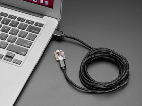 Adafruit Black Woven USB C to USB A Cable - 2 meters long