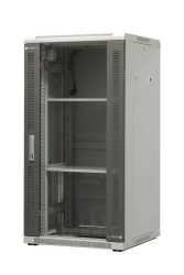 szafa ramowa stojąca EmiterNet Top, 24U, wym. 600X600x1180 (szer. x gł. x wys. mm), drzwi blacha/szkło w komplecie panel 2 wenty