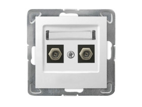 IMPRESJA Gniazdo antenowe typu "F" podwójne biały GPA-2YF/m/00 OSPEL