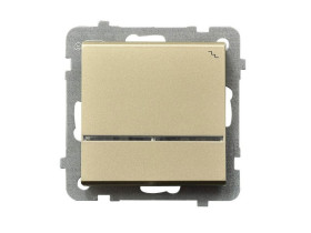SONATA Wyłącznik schodowy podświetlany IP20 szampański złoty ŁP-3RS/m/39 OSPEL