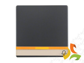 BERKER Q.1/Q.3/Q.7 Klawisz pojedynczy "dzwonek" z podświetleniem 2 soczewkami i polem opis. antracyt aksamit lakierowany 1628607