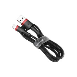 Kabel USB/Lightning 1m BASEUS iPhone 2,4A Czarno-Czerwony CALKLF-B19