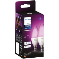 Philips 871951435671900 Hue LED Bulbs 2x470lm E14 5.3W Multi-Coloured