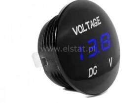 Woltomierz okrągły LED niebieski 6-30V,