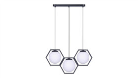 Lampa Wisząca Favo Na E27, Geometryczne Ramki Z Szklanymi Białymi Kulami...