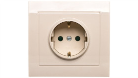 Kier Gniazdo Pojedyncze Z/U Schuko Z Przesłonami Beżowe Gp-1Wsp/01