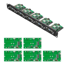 Uctronics Rack Basic for Pi 5 - 19" 1U Rack Mount with 5x M.2 Bases