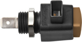 Quick pressure clamp, 12.5 mm, brown, 300 V, 16 A, faston plug, nickel-plated, ESD 798 / BR