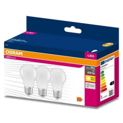 3PAK Żarówka LED E27 A60 4,9W = 40W 470lm 3000K Ciepła 200 OSRAM VALUE