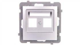 As Obudowa Gniazda Podwójnego Srebro Gpk-2G/P/18