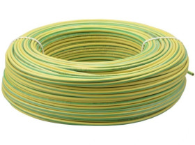 Kabel silikonowy SIF 180C 300/500V 1 ciepłoodporny LSOH żółto-zielony linka BSG 100m