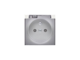 SIMON 54 Pokrywa gniazda do wersji IP44 z przesłonami klapka transparentna srebrny mat DGZ1BUZP/43A KONTAKT SIMON