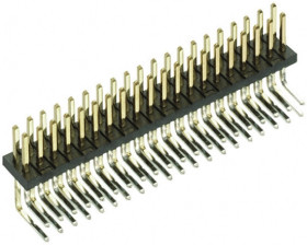 Złącze szpilkowe 40-pinowe Archer M50 raster: 1.27 mm Kąt prosty 2-rzędowe HARWIN Otwór przelotowy Bez osłony