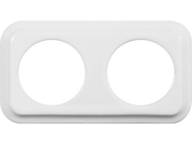 Ramka podwójna kwadratowa do łączników i gniazd Retro ceramic - biała