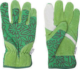 Rękawice robocze ogrodowe skóra świńska z poliestrem wzmacniane szwy rozmiar 8 cali 83S215