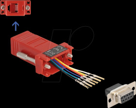 67079 Adapter D-Sub 9 Pin jack > RJ12 jack Mounting kit, red