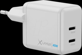 220177 USB charger, 5 - 20 V, 45 W, 2x USB-C, white