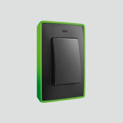 Simon Detail 82 Ramka pojedyncza Detail SELECT- fluorescent GRAFIT / podstawa Jasno Zielona 8201610-260