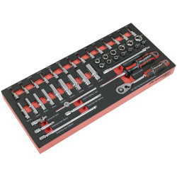 Sealey TBT40 Premier Socket Set with Tool Tray 1/4&quot;Sq Drive 44pc