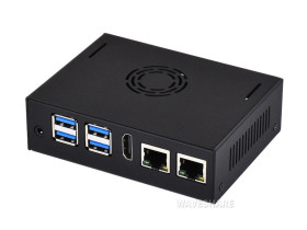 Waveshare Metal case for VisionFive2 Board (NOT Included), With Cooling Fan, Mini-Computer Case