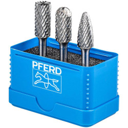 PFERD 21901414 Burr Set Carbide Versatile Use in Break-Proof Box