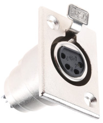 Złącze XLR 4 -pinowe Montaż na panelu Żeński Naturalny