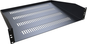 Shelf, steel, (W x H x D) 490 x 89 x 381 mm, 2 U, black, RASV190315BK1