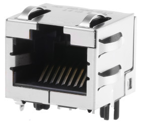 Złącze RJ45 Żeński Złącze RJ45 Montaż na płytce drukowanej Bel-Stewart, 90°