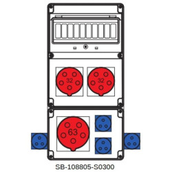 Rozdzielnica 5x63A 2x5x32A 4x3x16A INA=63A IP54 SB-108805-S0300-54