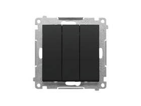 SIMON 55 Wyłącznik potrójny z podświetleniem LED szybkozłącza czarny mat TW31L.01/149 KONTAKT SIMON