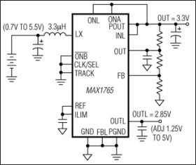 800mA, Low-Noise, Step-Up DC-DC Converter with 500mA Linear Regulator