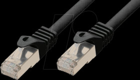 30.0m Patch cable,Cat.7 raw cable, black, RJ45