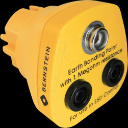 9-359-3 ESD earthing plug, 1x press stud, 2x banana plug sockets