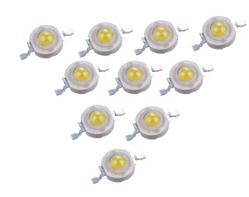 Opencircuit 1W warm wit power led 110° - 10pcs