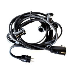 GIRLANDA OGRODOWA, ŁAŃCUCH ŚWIETLNY IP44 CZARNA 6M + GNIAZDO G-CZ-5-G/IP44