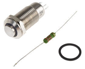 Nasadka przełącznika Zatrzaskowy SPST średnica wycięcia 12mm, montaż panelowy RS PRO