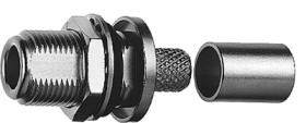 N panel socket 50 Ω, RG-58C/U, crimp connection, straight, 100024007