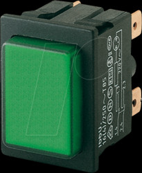 01660.0202-00 Illuminated pushbutton switch ON-OFF, DPST , 250 V AC / 16 A , g