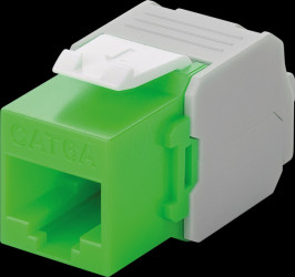 90687 Keystone module Cat.6a UTP, RJ45 jack / LSA, green