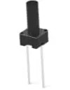 Short-stroke pushbutton, Form A (N/O), 50 mA/24 VDC, unlit , actuator (black, L 9.4 mm), 1.56 N, THT, 1571010-1
