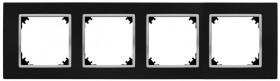 VESTRA ramka czterokrotna czarny/chrom 3874-46